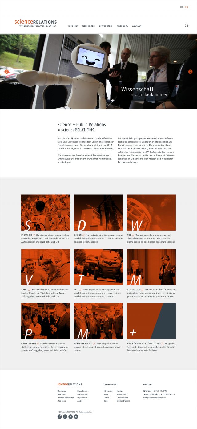scienceRELATIONS Website - Startseite